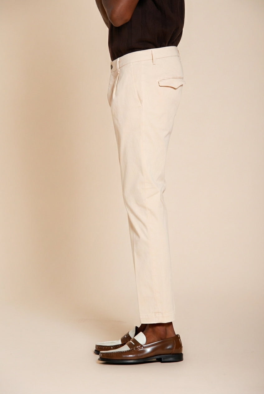 Torino 1 Pinces Flex men's chino pants in super stretch gabardine slim fit
