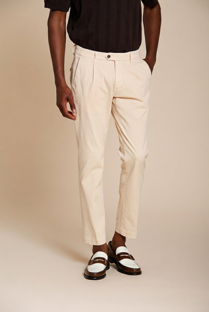 Torino 1 Pinces Flex men's chino pants in super stretch gabardine slim fit