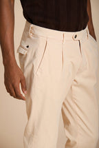 Torino 1 Pinces Flex men's chino pants in super stretch gabardine slim fit