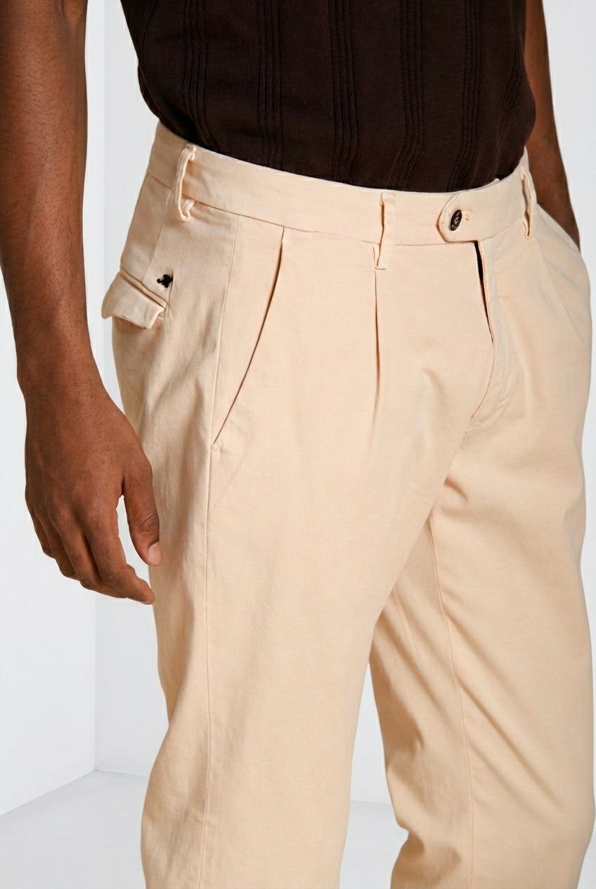 Torino 1 Pinces Flex Hose Chino Herren aus Super Stretch Gabardine slim fit