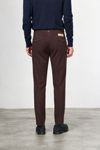 Torino 1 Pinces Flex pantalone chino uomo in twill di cotone e cashmere slim fit