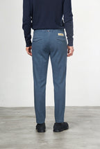 Torino 1 Pinces Flex pantalone chino uomo in twill di cotone e cashmere slim fit