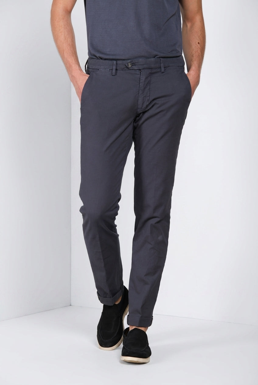 Torino City Icon Flex men's chino pants in stretch cotton and linen cavallery slim fit