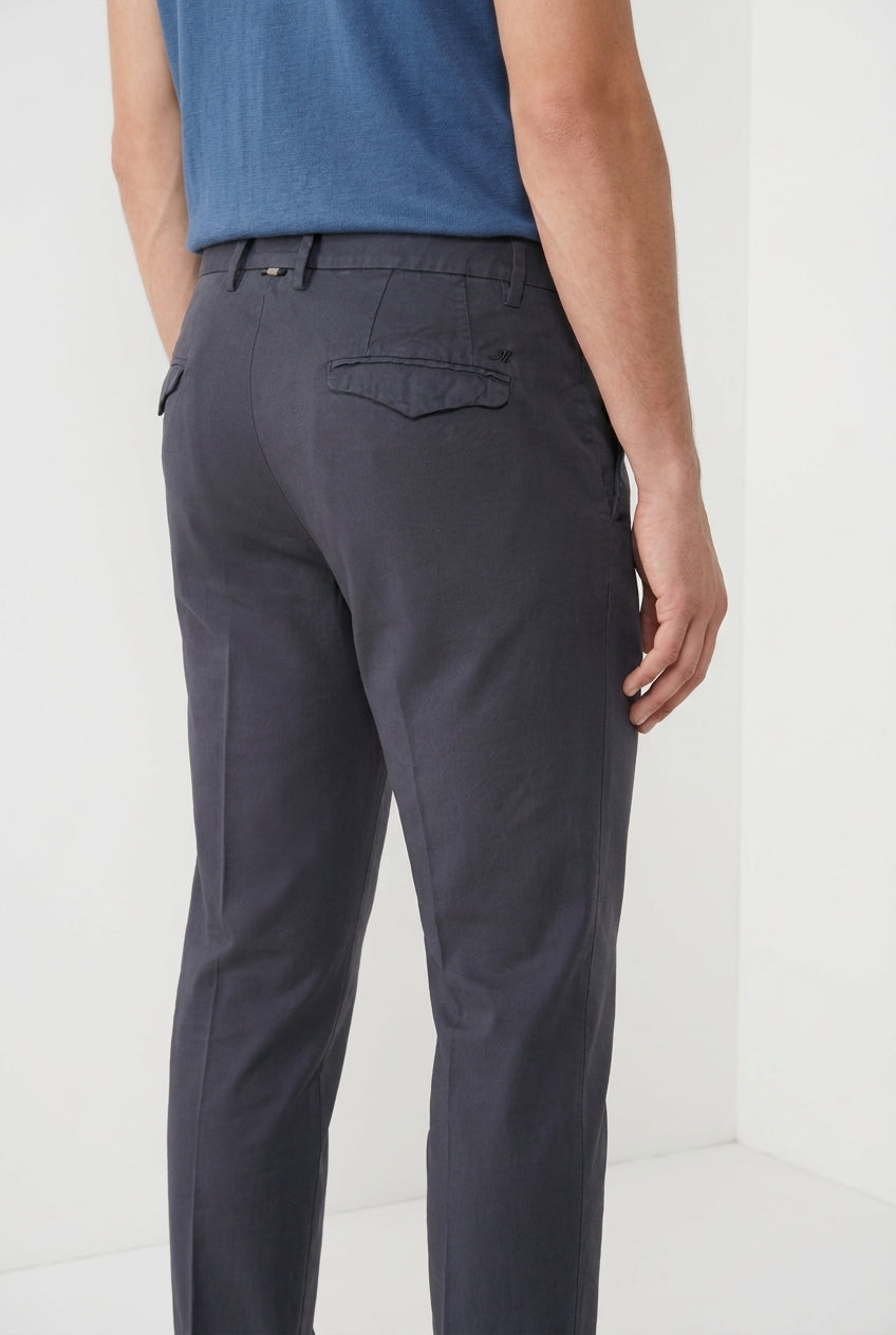 Torino City Icon Flex men's chino pants in stretch cotton and linen cavallery slim fit