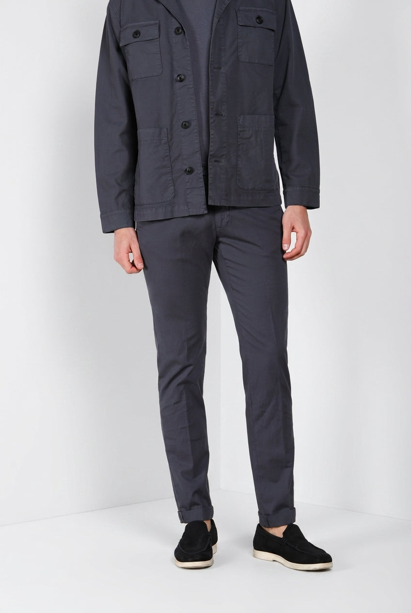 Torino City Icon Flex men's chino pants in stretch cotton and linen cavallery slim fit