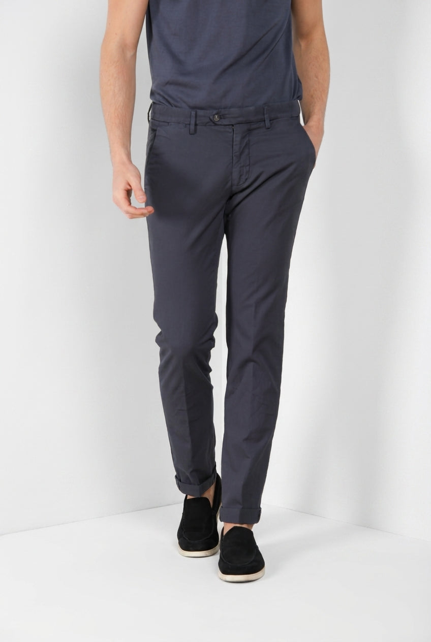 Torino City Icon Flex men's chino pants in stretch cotton and linen cavallery slim fit