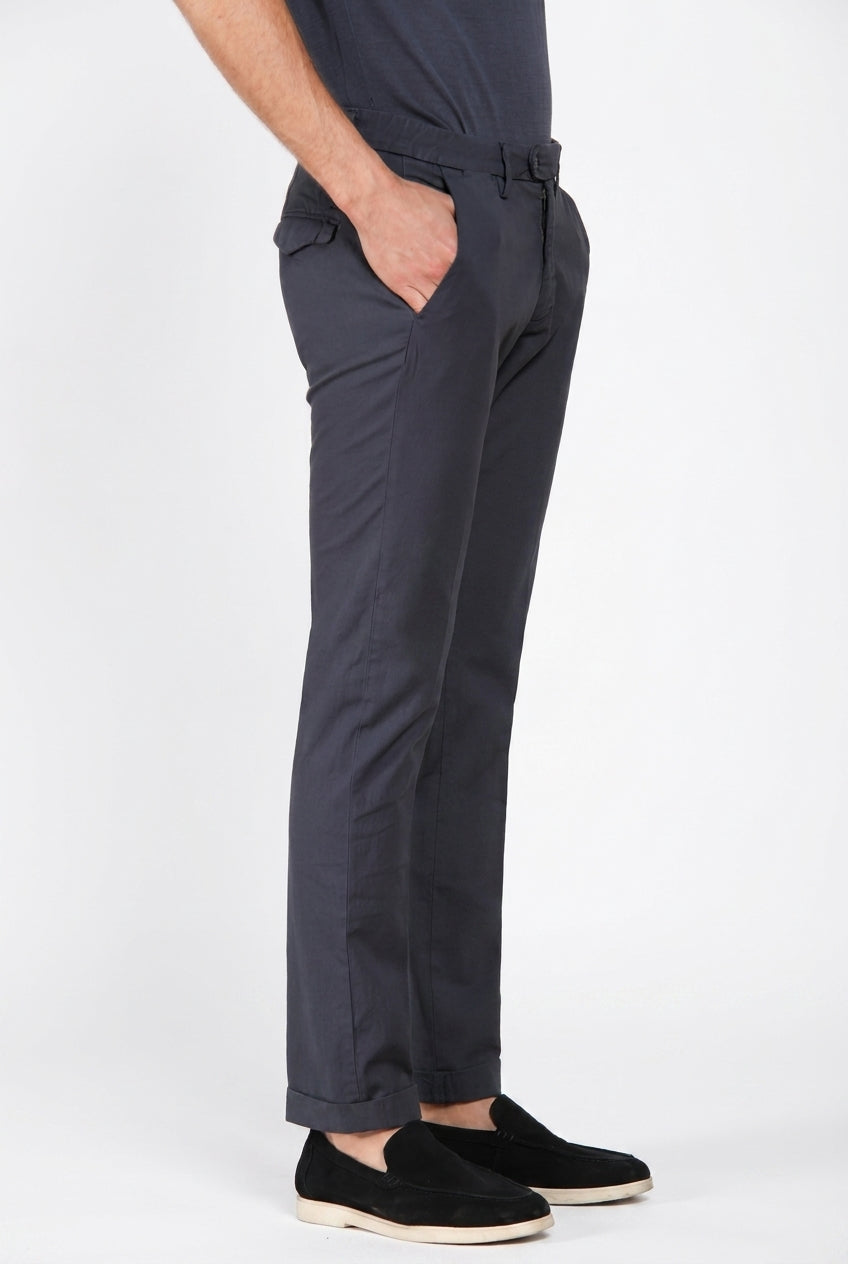 Torino City Icon Flex men's chino pants in stretch cotton and linen cavallery slim fit