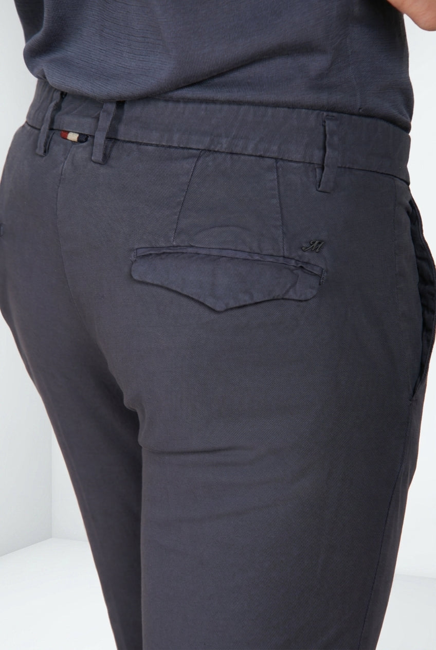 Torino City Icon Flex men's chino pants in stretch cotton and linen cavallery slim fit