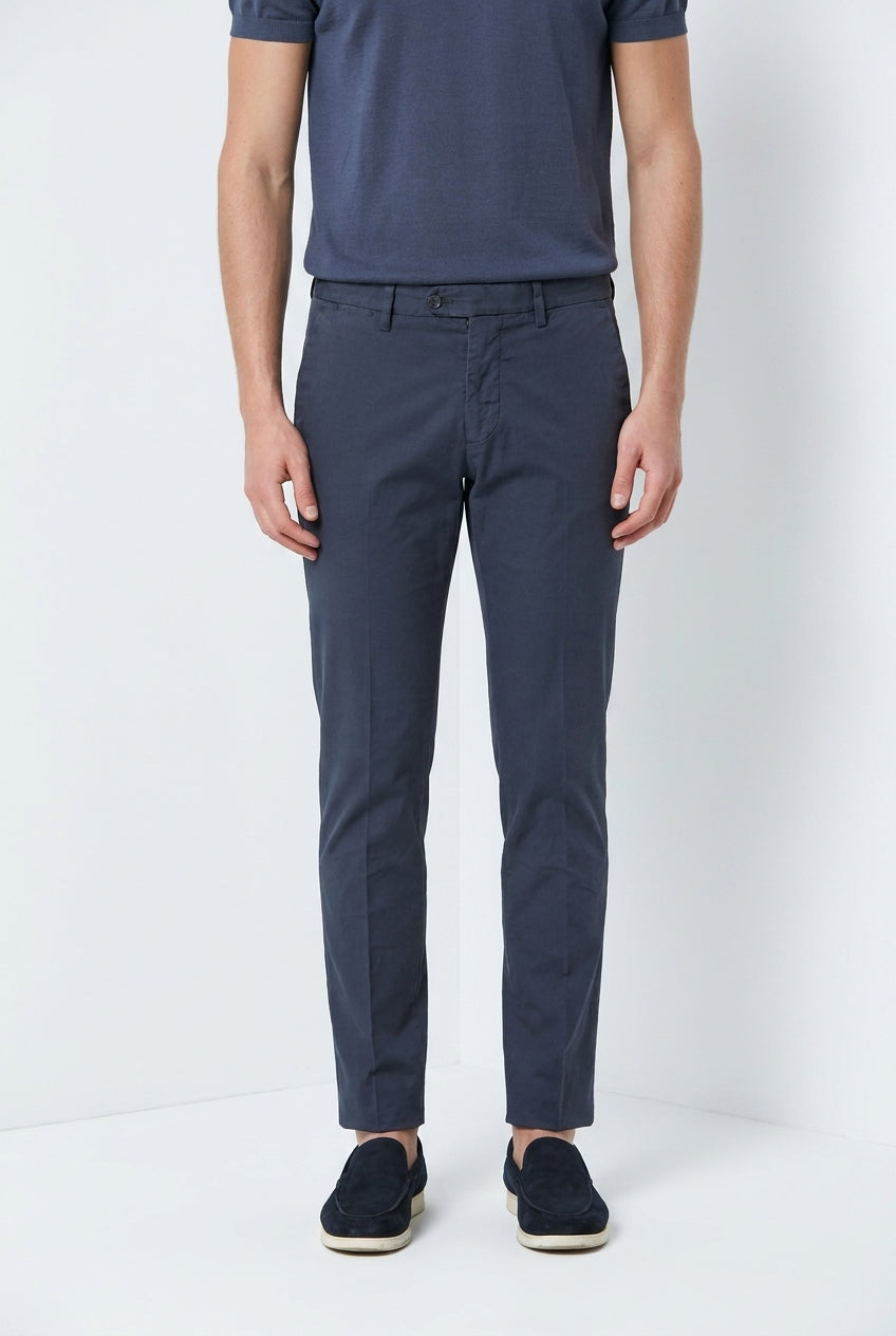 Torino City Icon Flex men's chino pants in stretch cotton and linen cavallery slim fit