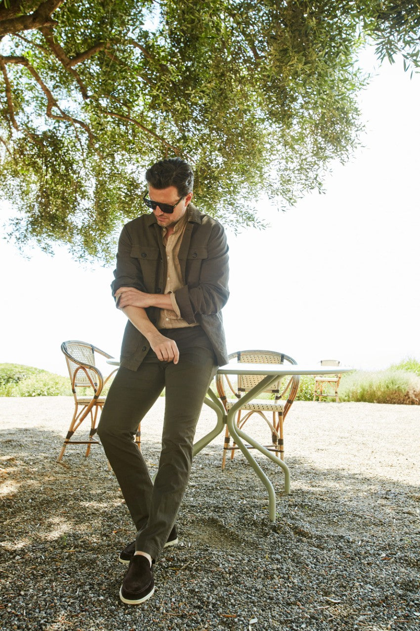 Torino City Icon Flex pantalone chino uomo in cavallery di cotone e lino stretch slim fit