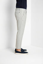 Torino City 1 Pinces pantalón chino hombre con microestampado pata de gallo teñido en hilo slim fit