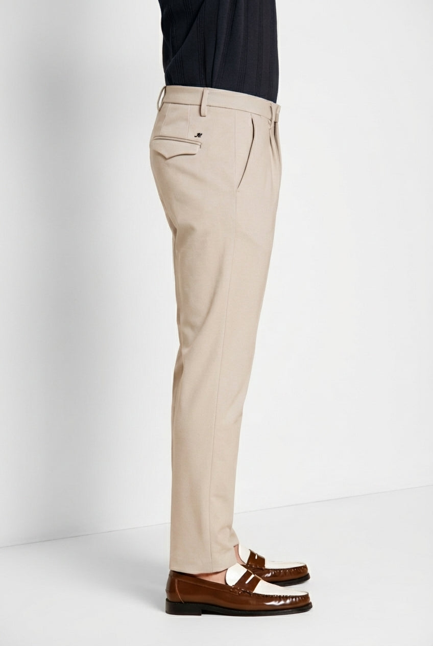 Torino City 1 Pinces pantalón chino hombre en jersey slim fit