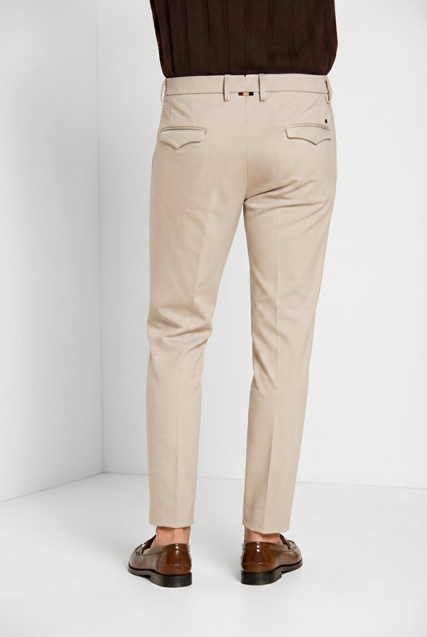 Torino City 1 Pinces pantalón chino hombre en jersey slim fit