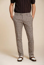 Torino City Hose Chino Herren Glencheck-Muster slim fit