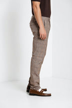 Torino City men's chino pants prince of Wales print slim fit