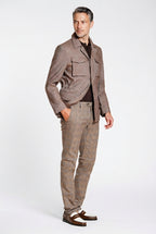 Torino City men's chino pants prince of Wales print slim fit