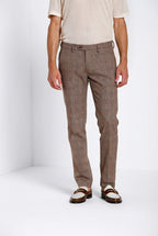 Torino City men's chino pants prince of Wales print slim fit