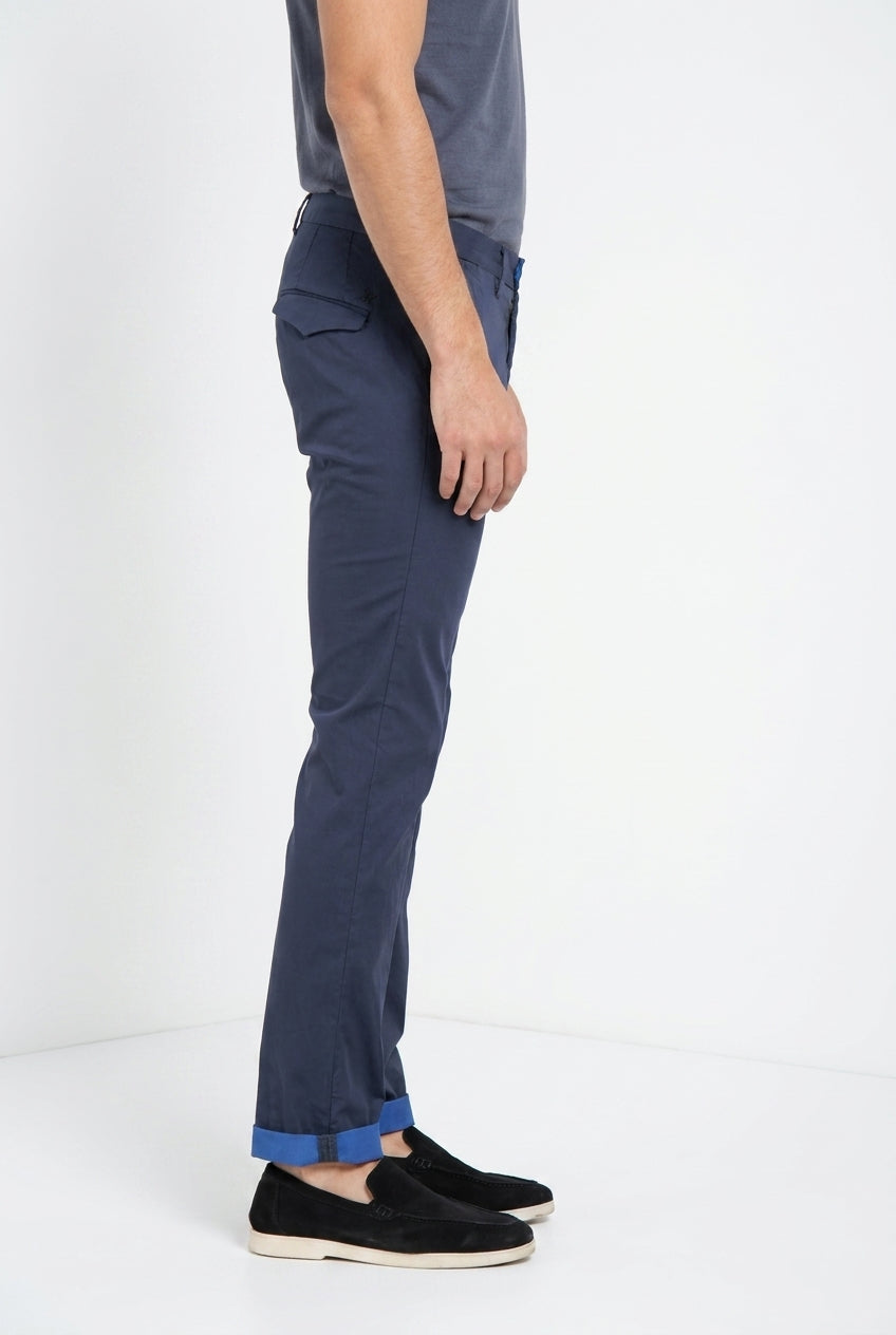 Torino City Travel pantalón chino hombre en raso técnico stretch slim fit