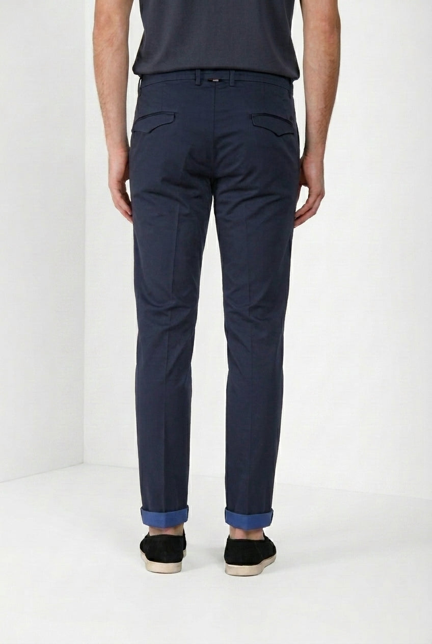 Torino City Travel pantalón chino hombre en raso técnico stretch slim fit