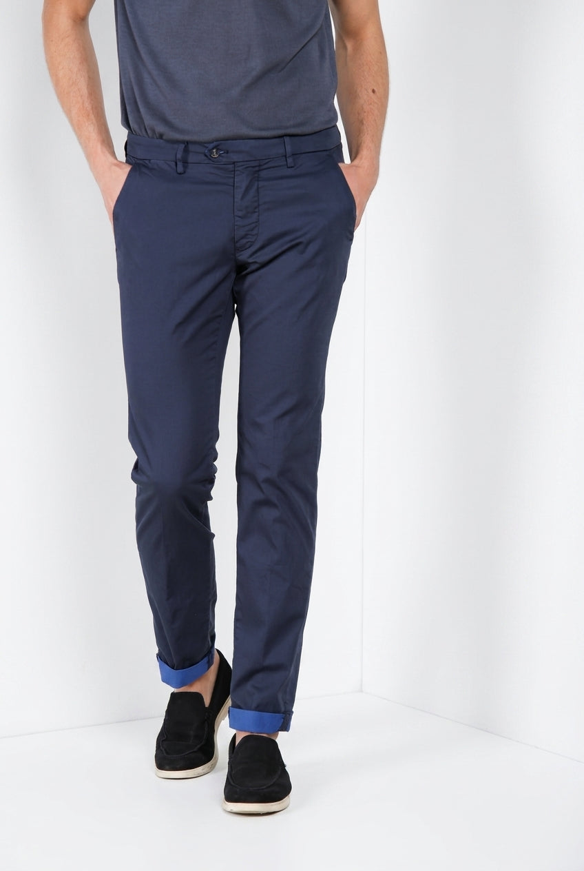 Torino City Travel pantalón chino hombre en raso técnico stretch slim fit