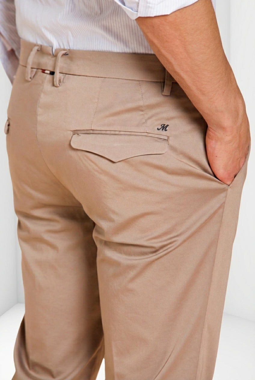 Torino City Travel Hose Chino Herren aus technischem Stretch-Satin slim fit