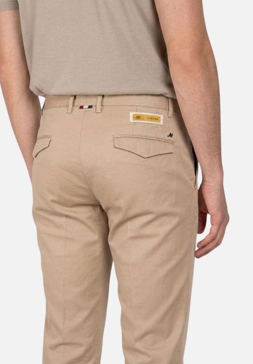 Torino City pantalón chino hombre en satén de algodón y seda slim fit