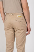 Torino City pantalon chino homme en satin de coton et soie slim fit