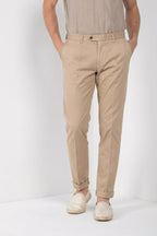 Torino City pantalon chino homme en satin de coton et soie slim fit