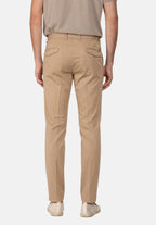 Torino City men's chino pants in cotton and silk satin slim fit