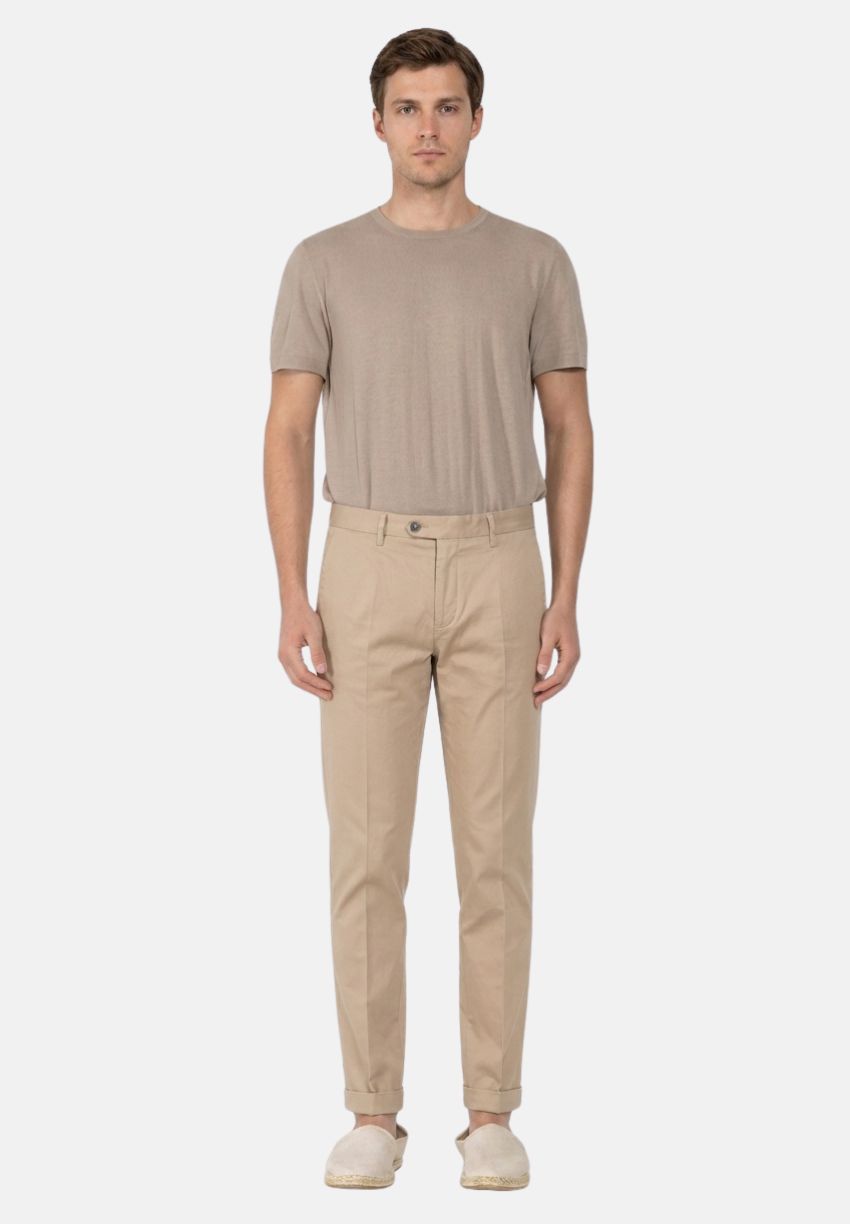 Torino City men's chino pants in cotton and silk satin slim fit