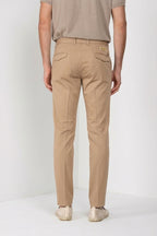 Torino City pantalon chino homme en satin de coton et soie slim fit