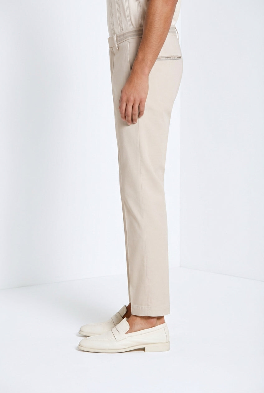 Torino City Herren Chino Hose aus feiner Trikotine aus Baumwolle und Lyocell slim fit