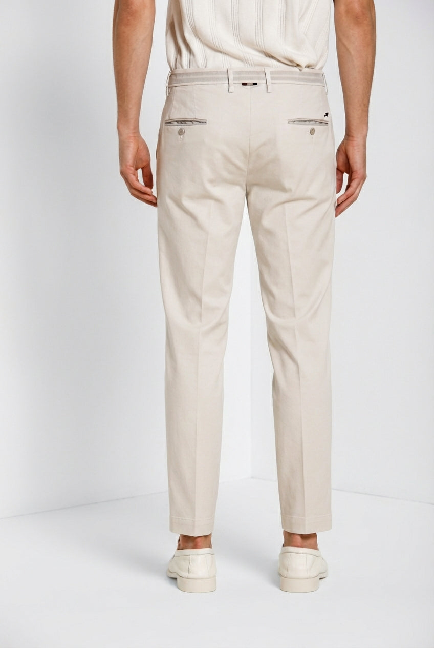 Torino City Herren Chino Hose aus feiner Trikotine aus Baumwolle und Lyocell slim fit