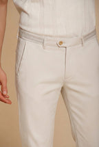 Torino City men's chino pants in fine cotton and lyocell tricot slim fit