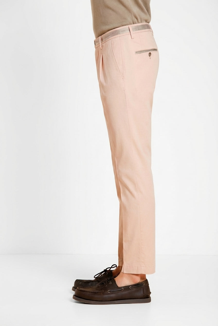 Torino 1 Pinces Hose Chino Herren aus Stretch-Gabardine slim fit