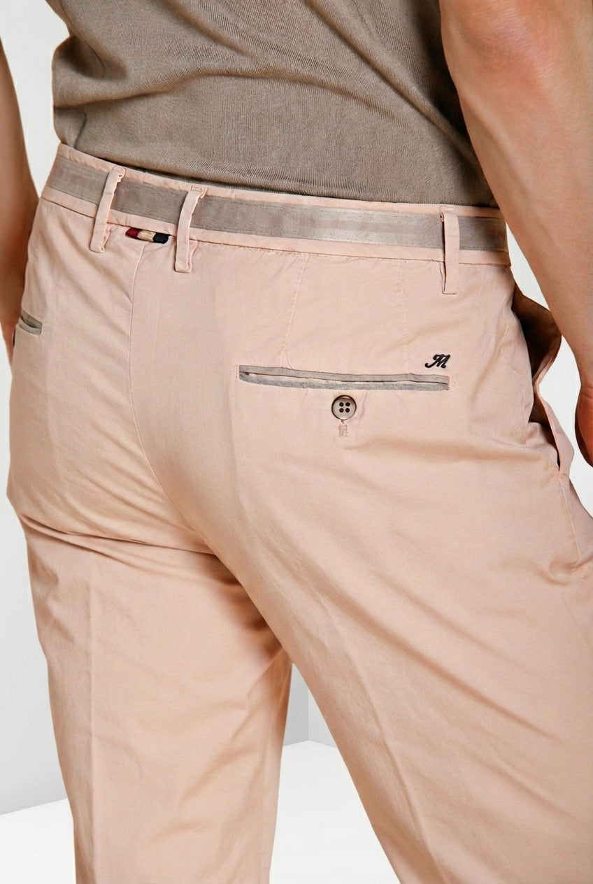 Torino 1 Pinces men's chino pants in stretch gabardine slim fit