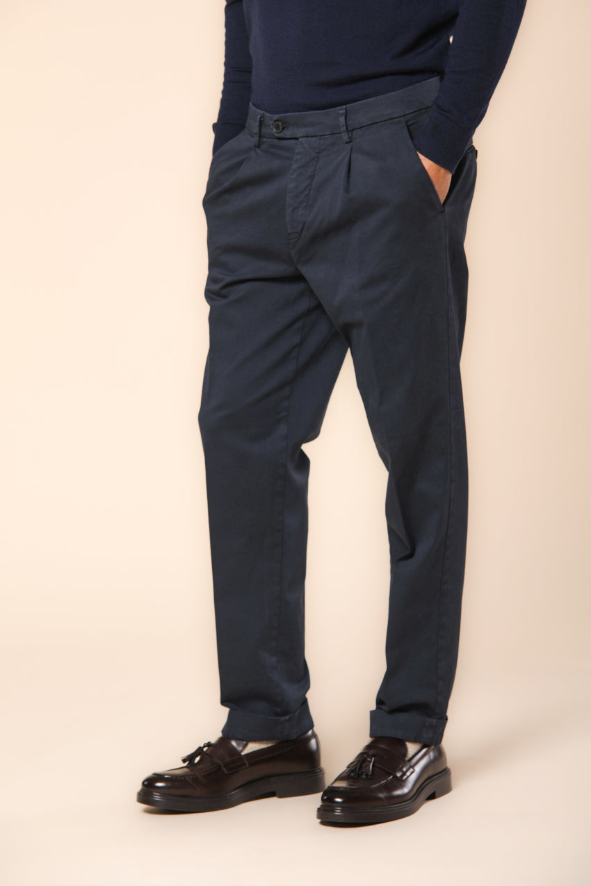 Boston 1 Pinces pantalone chino uomo con relaxed fit