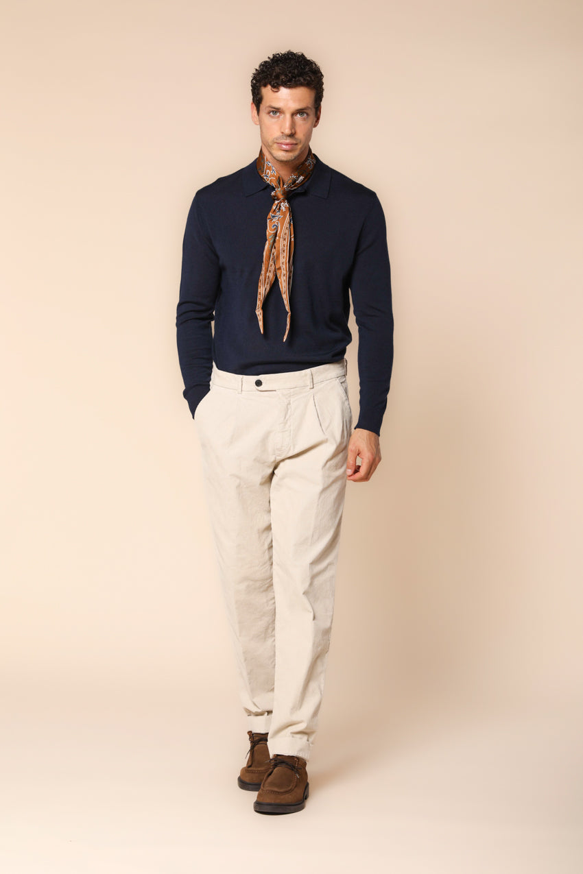 Boston 1 Pinces pantalones chino hombre en pana de 1000 rayas ajuste relaxed