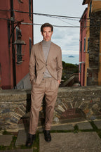 Boston 2 Pinces pantalón chino hombre en resca con hilo teñido de cachemira relaxed fit