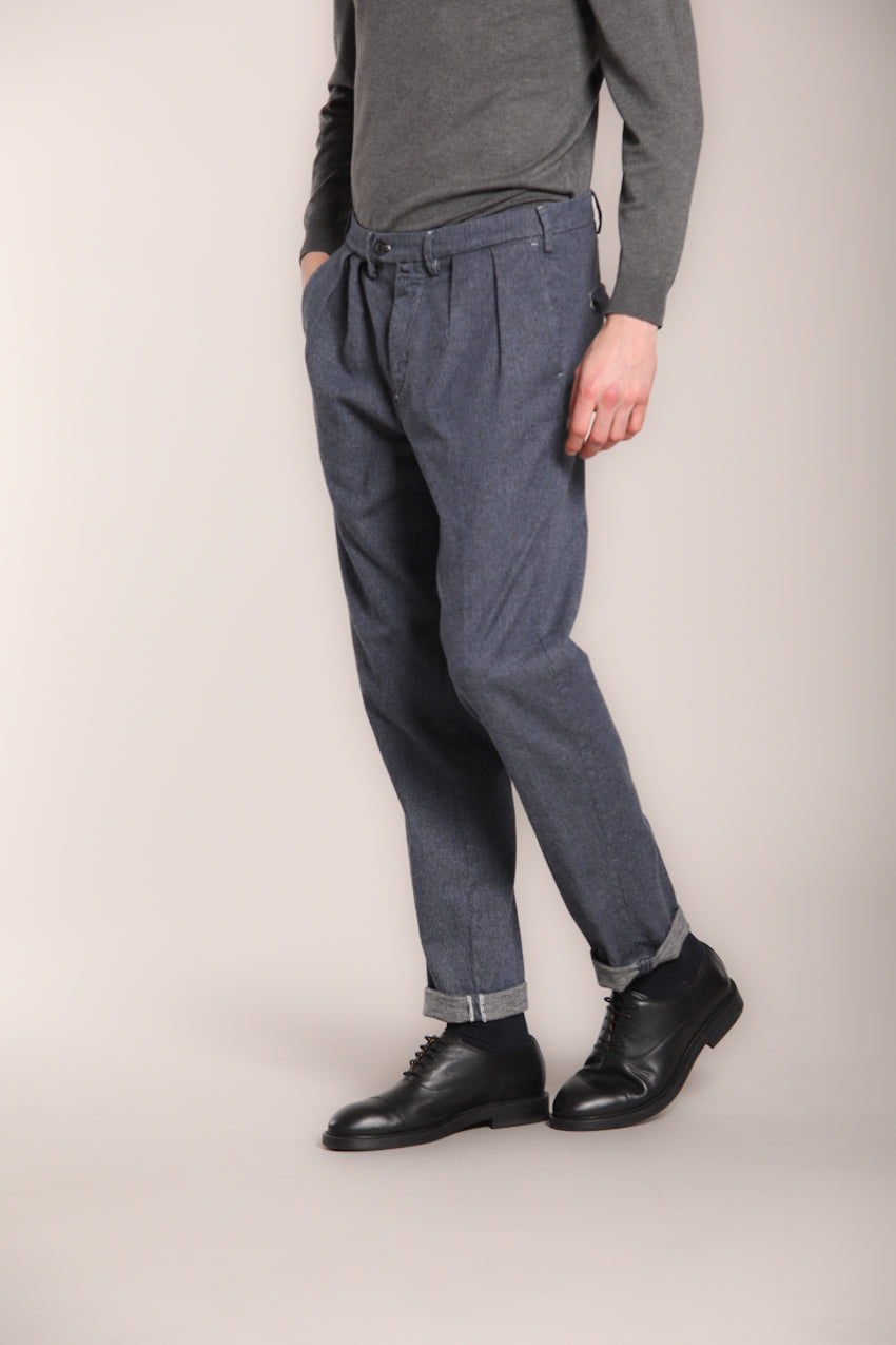 Boston 2 Pinces men's chino pants in oxford cotton relaxed fit