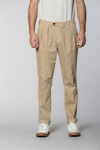 Boston 2 Pinces pantalone chino uomo in tricotina relaxed fit