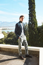 Boston 2 Pinces pantalone chino uomo in tricotina relaxed fit