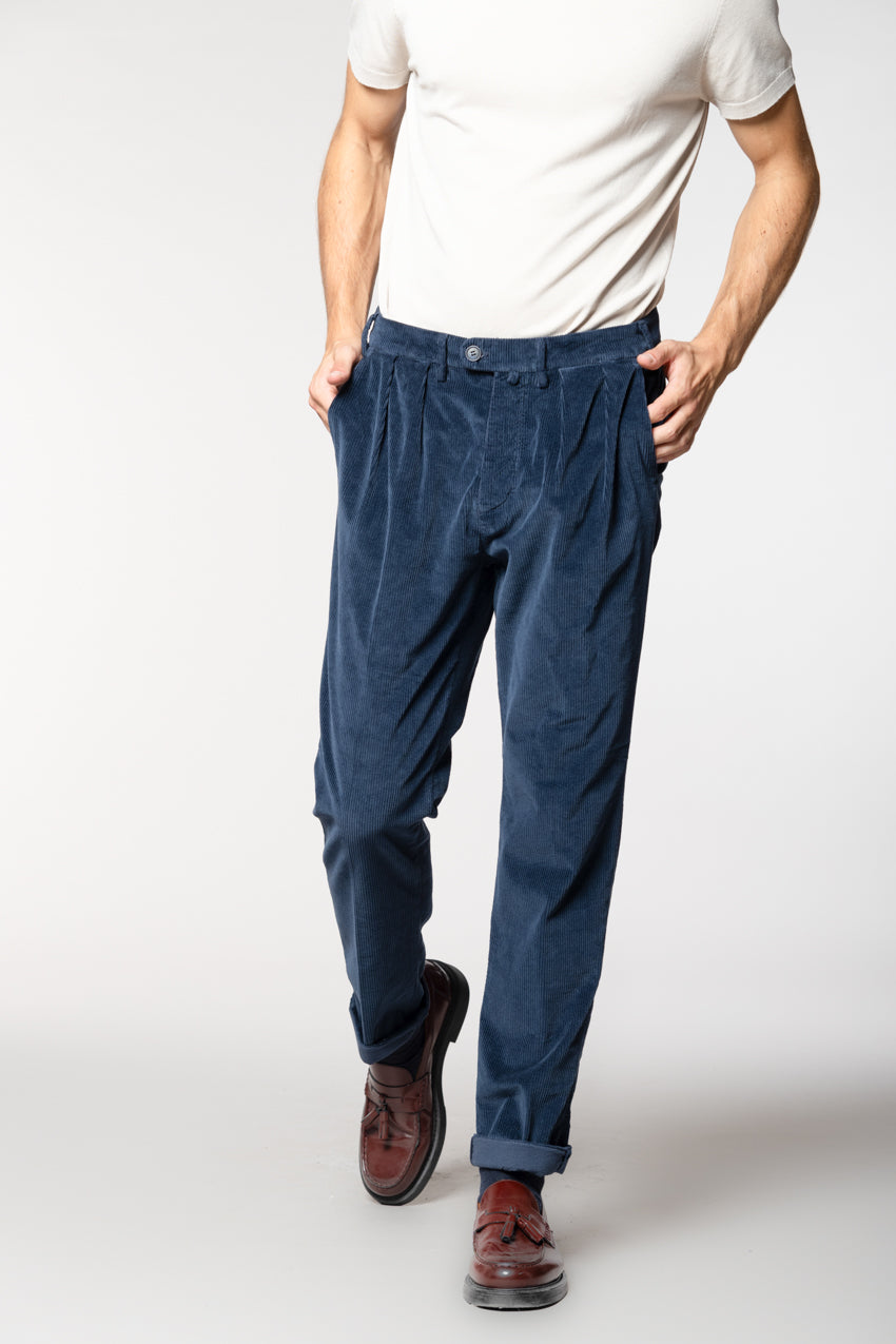 Boston 2 Pinces pantalone chino uomo in velluto 500 righe relaxed fit