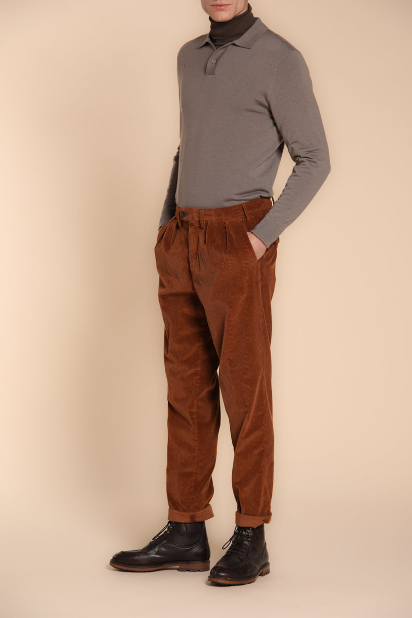 Foto 5 Boston 2 Pinces pantalone chino uomo in velluto 500 righe relaxed fit