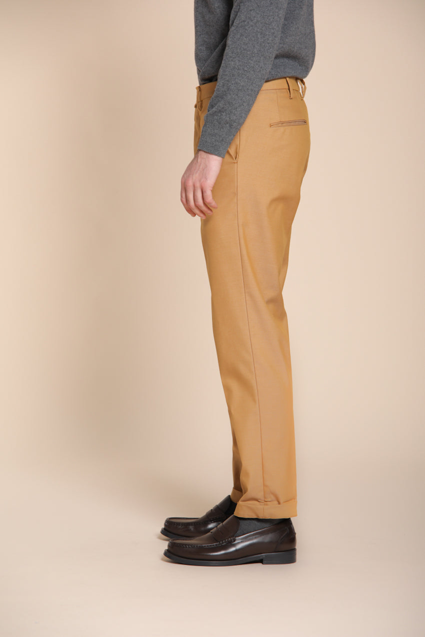 Foto 4 Boston pantalone chino uomo in cotone lana relaxed fit
