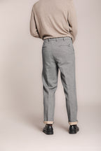 Foto 5 Boston pantalone chino uomo in cotone trama diagonale gessata relaxed fit