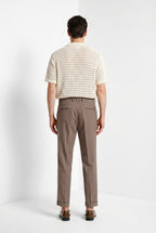 Boston men's chino pants herringbone yarn-dyed stretch relaxed fit