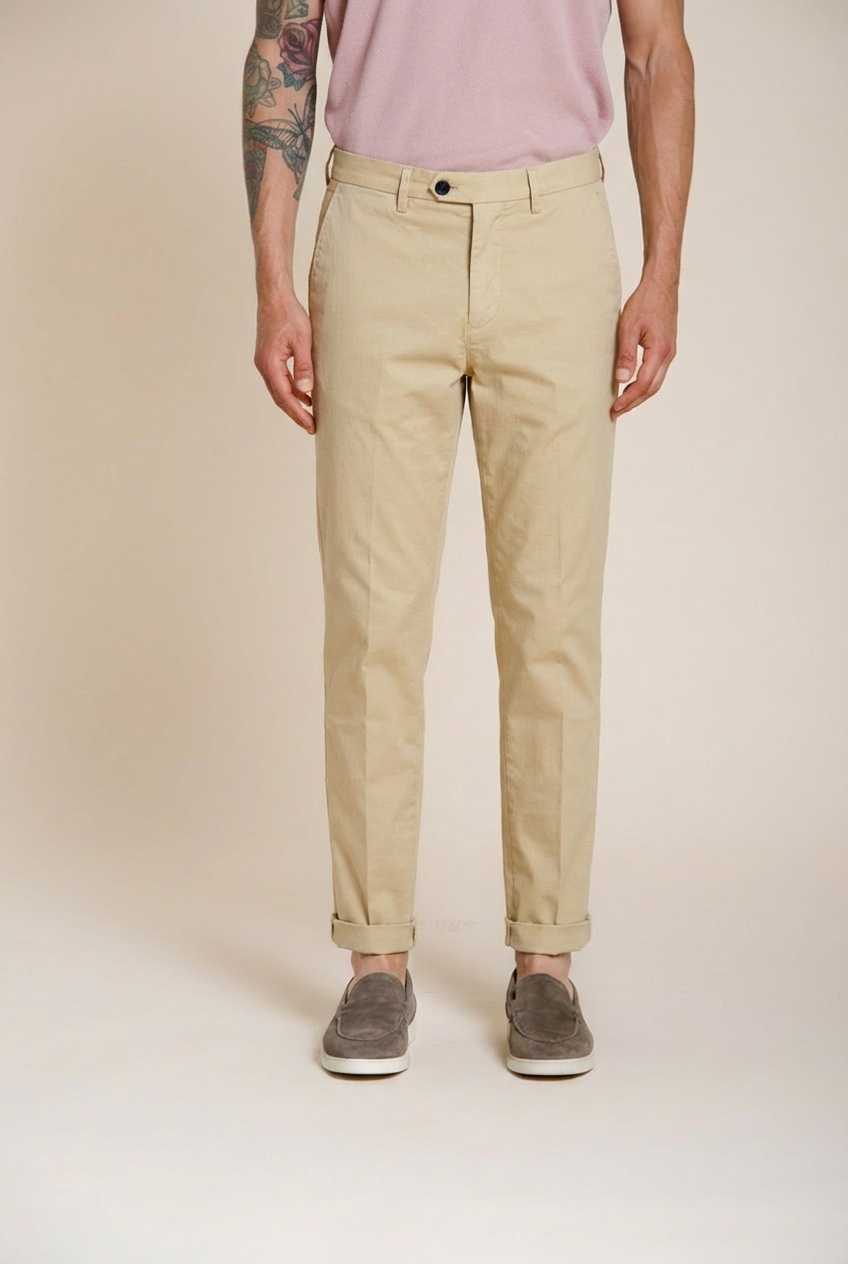 Boston men's chino pants in lightweight stretch twill relaxed fit