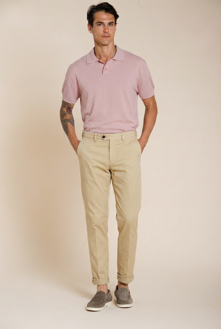 Boston men's chino pants in lightweight stretch twill relaxed fit