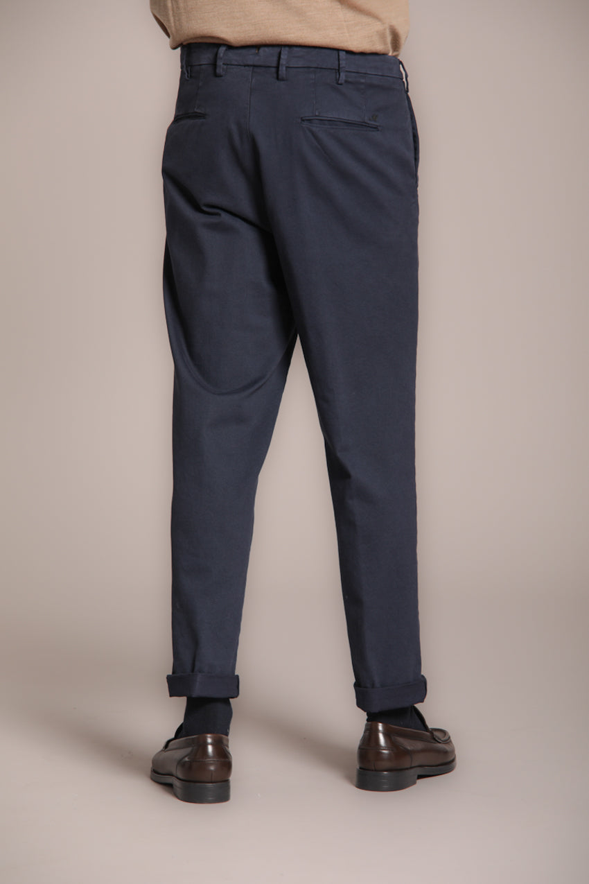 Foto 5 Boston pantalone chino uomo in cotone trama diagonale relaxed fit